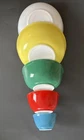 Set of - 5 -  PYREX Mixing BOWLS PRIMARY Colors Nesting w/ 40’s TRUE OPAL INCLU!