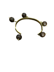 Authentic Kate Spade York Gold Plated Second Nature Wood Bead Cuff Bracelet