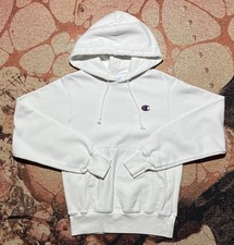 VINTAGE Champion Reverse Weave Hooded Sweatshirt White XS