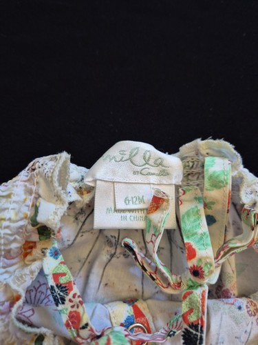 MILLA By Camilla 6-12mths Girls Cotton Sunsuit Two Piece Set Floral Nappy Cover - Bild 6 von 7