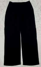 CHICO'S Travelers Poll On Wide Leg Pants Sz 3 REGULAR Black
