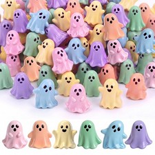 60 Pcs Halloween Mini Resin Pastel Ghosts Cute Tiny Ghost Figurines
