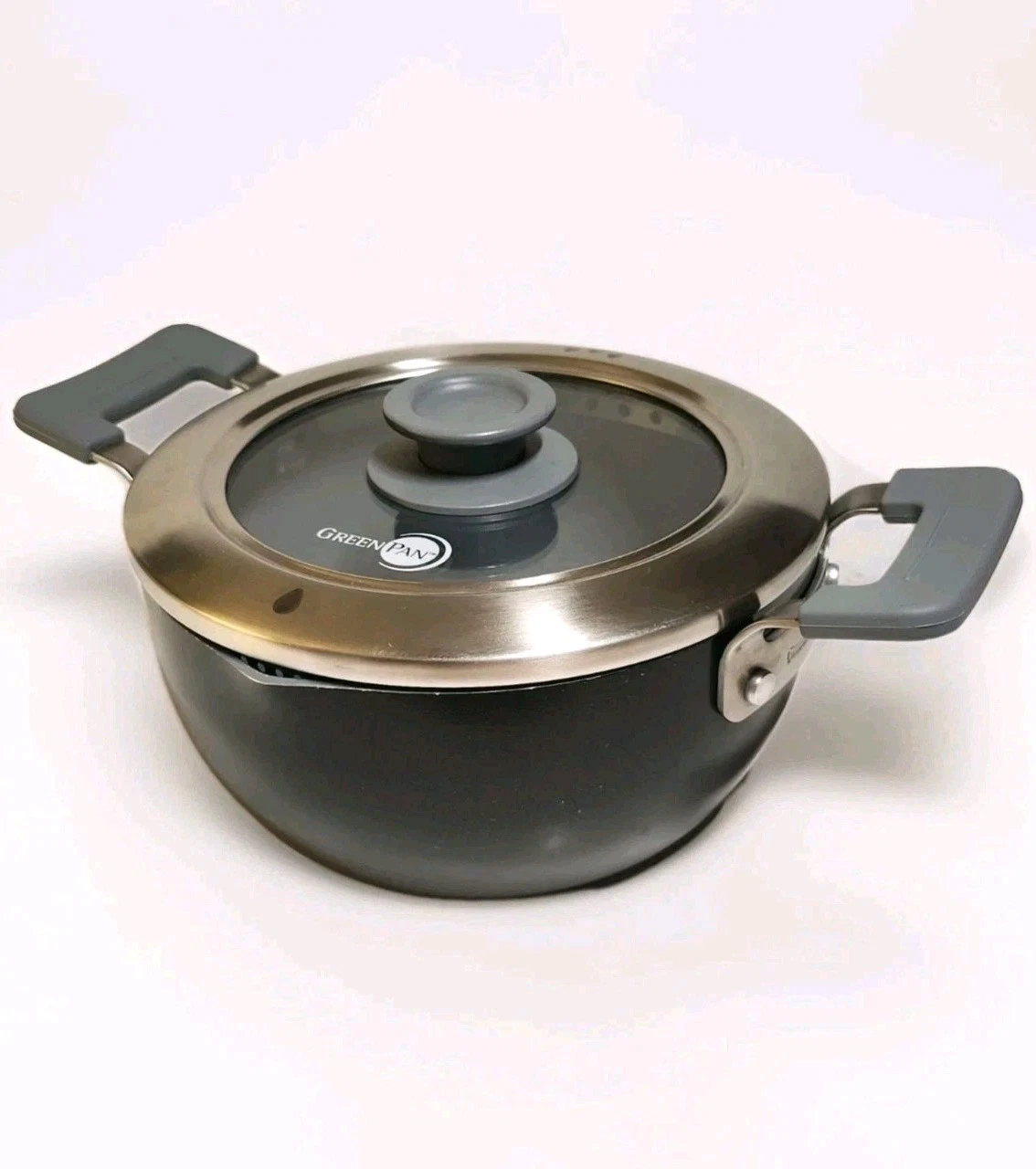 GreenLife 6QT Ceramic Nonstick Stockpot with Glass Straining Lid