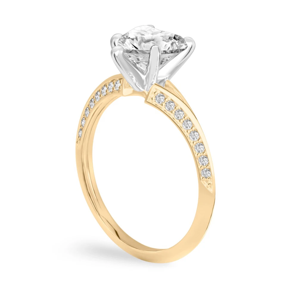 18k Gold Ring For Women Diamond Lab Grown Heart 1.36 Carat IGI Certified Yellow - Image 4 of 4