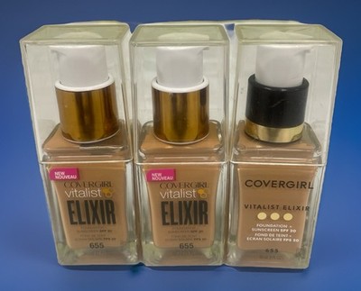 COVERGIRL VITALIST HEALTHY ELIXIR FOUNDATION 655 SOFT HONEY 3 BOTTLES