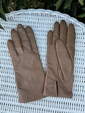 Vintage Genuine Leather Driving Gloves Womens Size 7 Brown Lined