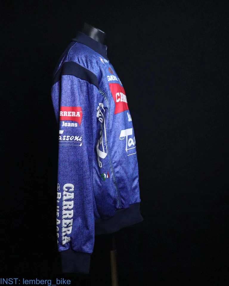 Jaqueta colete de lã vintage 1994 Carrera Jeans–Tassoni equipe de ciclismo Nalini #355 - Imagem 4 de 4