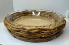 VTG Pyrex 229 9.5 Inch Clear Glass Fluted Scalloped Edge Pie Dish/229 Basket