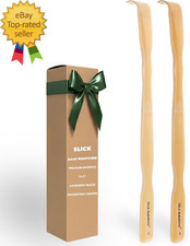 Bamboo Back Scratcher 16.5" 2 Pack Long Handle Wooden Back Scratcher for Men