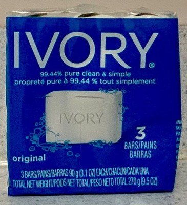 Ivory Gentle Bar Soap, The Original Scent, Safe   Pure Clean 3.17oz 3 Bars NEW