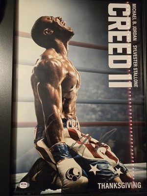 Michael B. Jordan Autographed 11x17 Photo ''Creed 2'' Rare Signed Adonis Creed