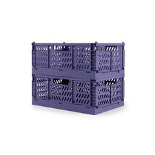 2-Pack Crates for Storage Storage Crates Plastic Stackable Foldable Crate for...