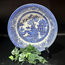 EIT English Ironstone Tableware Blue Willow Vegetable Serving Bowl Vintage 8.5  