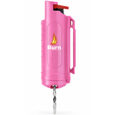 Burn Pepper Spray Keychain 0.5oz Police Strength OC Self Defense Protection Pink