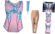 Kids Singer Star Costume for Girls Musical Dance 3D Printed 9-10 Years Blue