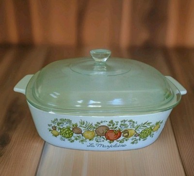 Vintage Corning Ware ''Spice of Life La Marjolaine'' Pyroceram Dish 2 Qt With Lid