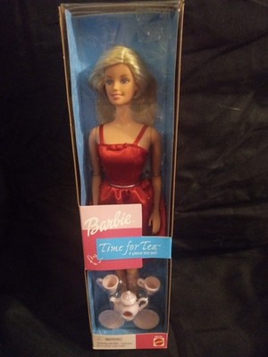 Barbie Time for Tea Includes Tea Set Doll New 4 Piece Tea Set 2000
