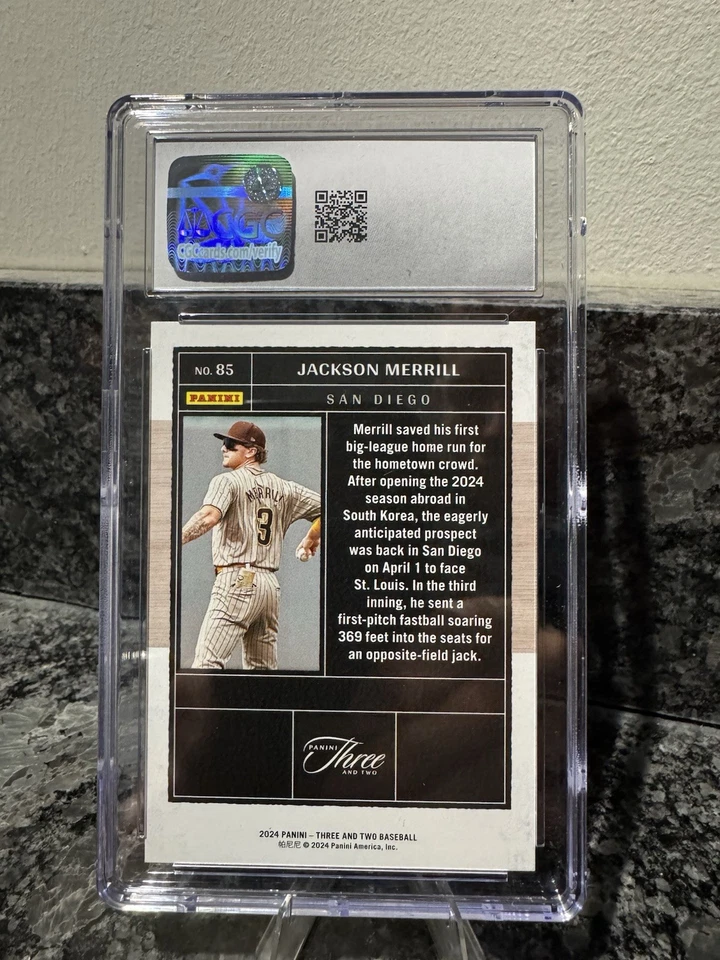 2024 Panini Three and Two - Jackson Merrill #85 Full Count /32 (RC) CGC 10 - Image 2 of 2