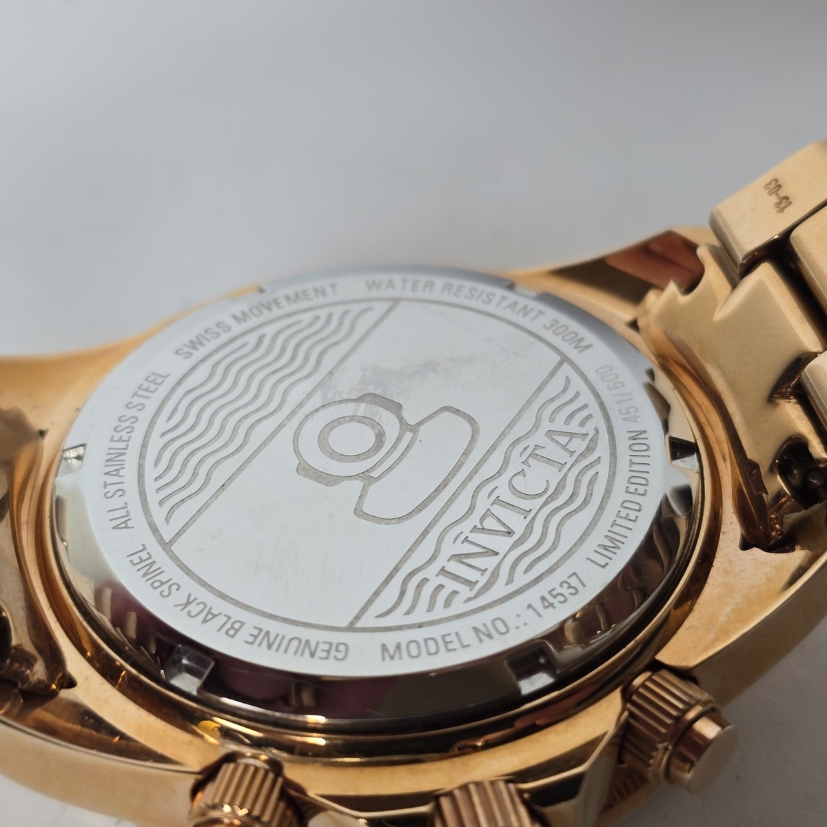 Invicta Grand Diver Spinel Bezel Rose Gold Chronograph Watch 14537