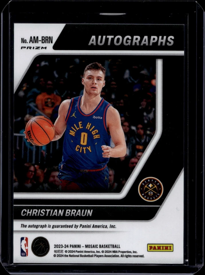 2023-24 Panini Mosaic #AM-BRN Christian Braun Autographs Mosaic - Image 2 of 2