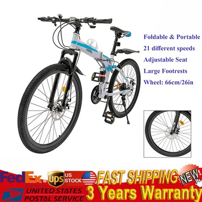 #ad 26quot; Folding Mountain Bike with 21 Speeds and Dual Disc Brakes $242.25