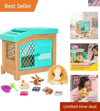 Magical Mama Surprise Guinea Pig Plush Toy Set with Hutch & 3 Babies, 20+ Sounds