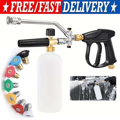 #ad 2 in1 High Pressure Washer Gun Car Wash Soap Lance Cannon Spray Bottle Snow Foam $33.79