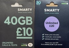 Smarty network pay as you go sim cards - official pack