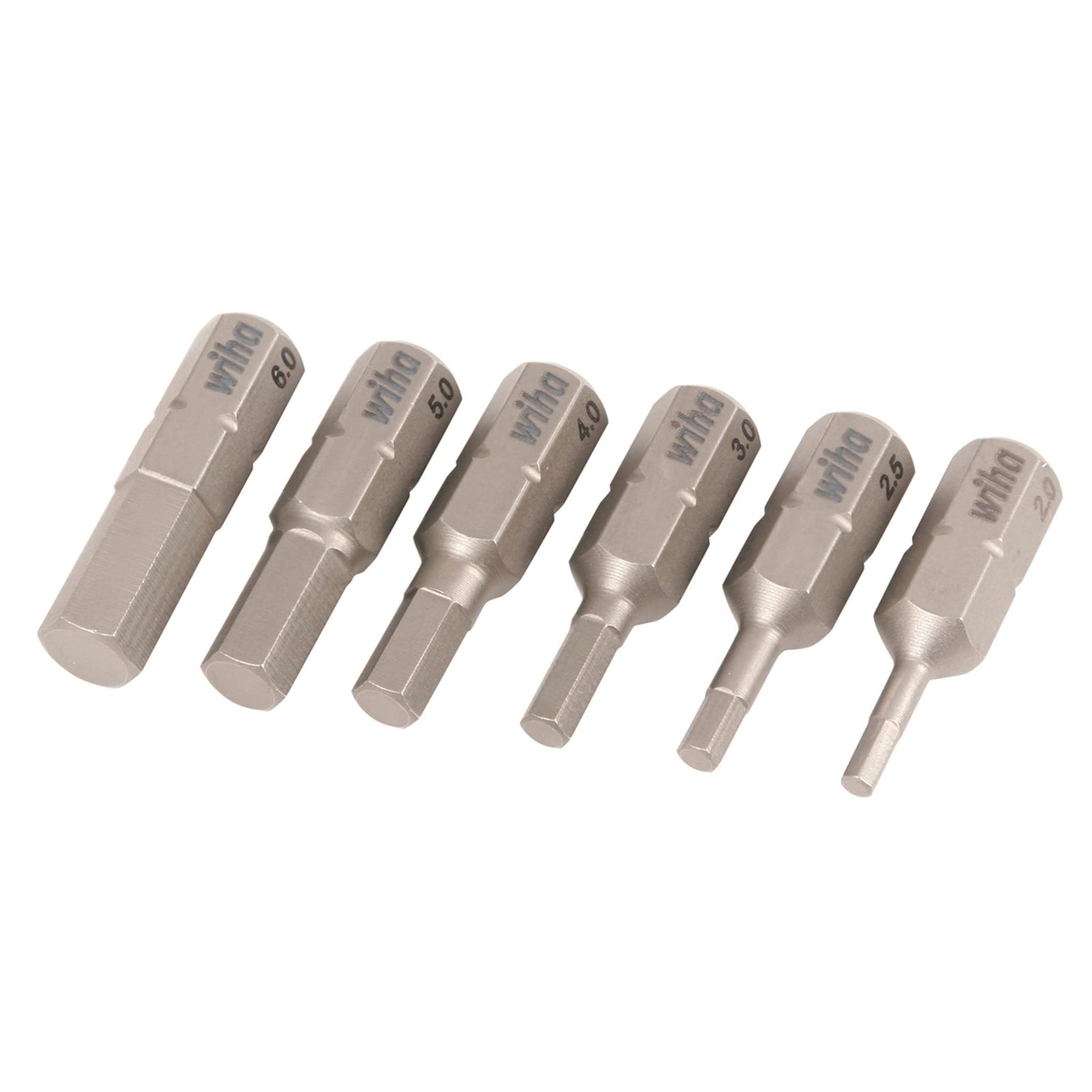 Wiha 71397 Hex Metric Insert Bit Set 2.0 to 6.0mm Industrial Quality