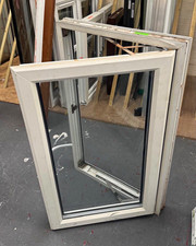 White UPVC  window right hand hinged open out (Viewed from outside)