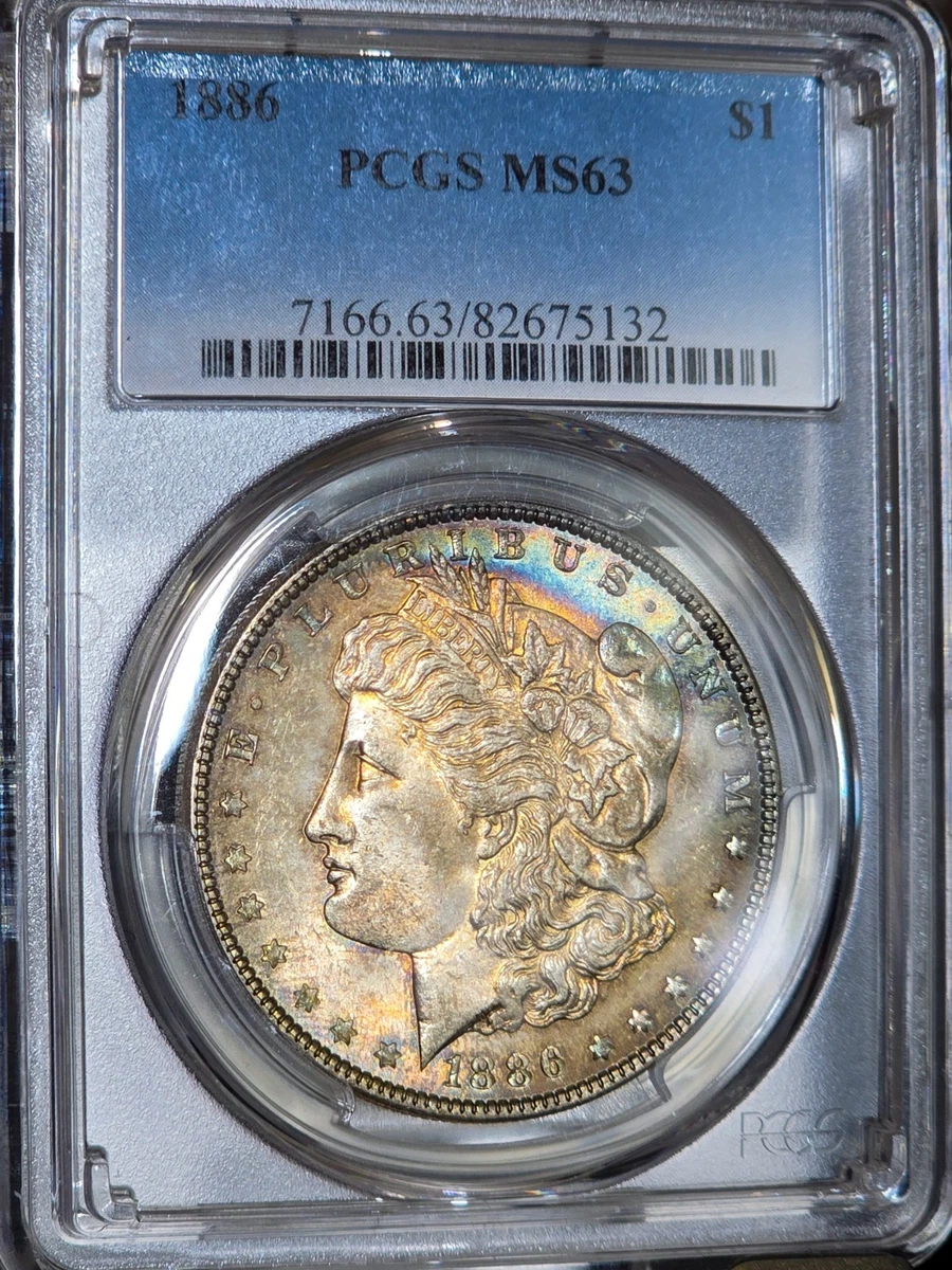 Philadelphia Silver MS 63 Graded Morgan US Dollars (1878-1921) for