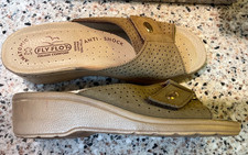 FLY FLOT  FLYFLOT LEATHER SLIDE BEIGE SIZE 37/6.5-7 ANATOMIC WEDGE ITALY