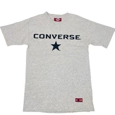 Vintage 90s Converse T Shirt Made in USA Single Stitch Gray All Star M Lashing