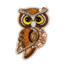 Bead Jewelry Making Kit "Owl" Beading Pendant Beadwork Vintage Necklace Handmade