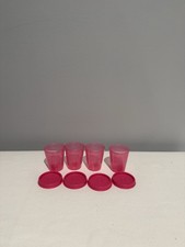 Tupperware Set Of 4 Minis With Lids 2 Ounces Each Dark Pink New