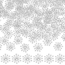 50-Pack 13mm x 3.5mm ( W x H ) Bead End Caps Flower Stamen Silver