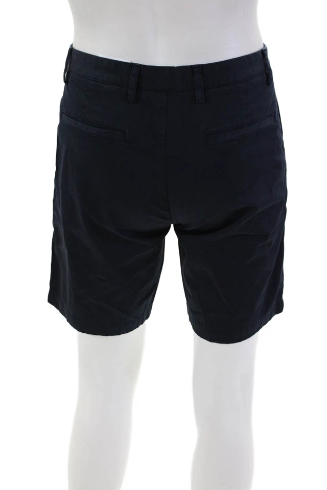 Pantalones cortos de vestir Theory para hombre con cierre de botones frente plano azul marino talla 30 Foto 3 de 4