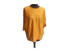 Cos Top Minimalist Cotton Blouse XS S Yellow Abstract boho formal office summer