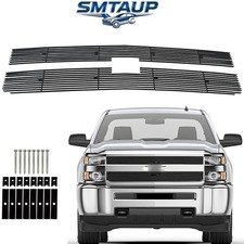 Fits 2015-18 Chevy Silverado 2500hd3500hd Al Grill 2019 Ltz Black Billet Grille