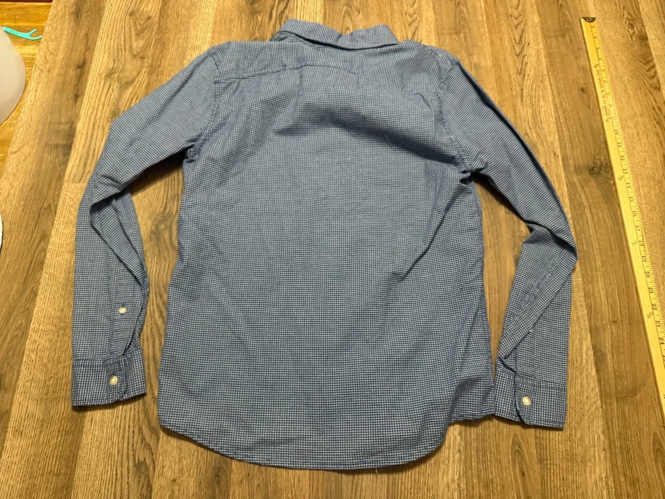 Hollister Shirt Mens Size Small Blue White Stretch Long Sleeve Button Up Stretch - Image 2 of 4