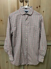 Tommy Hilfiger Navy / Red / Green Check Pattern Dress Shirt - 15.5 / 32-33 