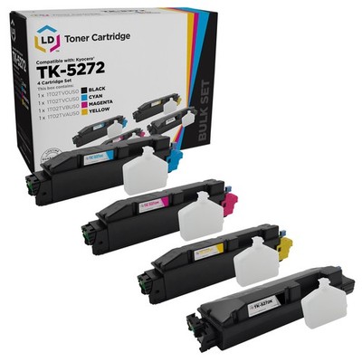 LD Compatible Toner Replacements for Kyocera Mita TK-5272 (Blk, C, M, Y, 4-Pk)