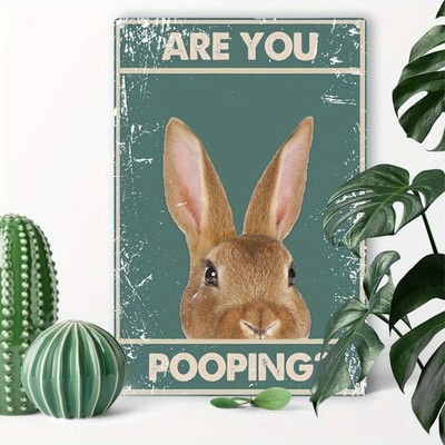 2D Flat - 1pc 2D Flat Tin Metal Signs Home Décor | Funny Bunny Easter Eggs Are 