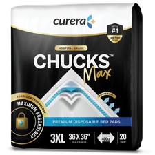 Chucks MAX Hospital Bed Pads Disposable Adult 36 x 36 Breathable Incontinenc...