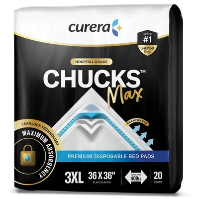 Chucks  MAX Hospital Bed Pads Disposable Adult 36 x 36 Breathable Incontinenc...