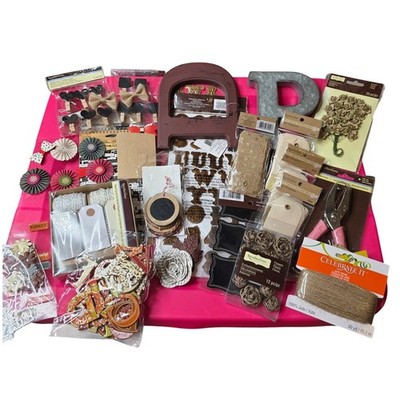 Recollections Tim Holtz Scrapbooking Craft Lot Stickers Tags Flowers Hole Punch
