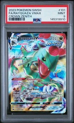 PSA 9 2023 POKEMON SWORD AND SHIELD CROWN ZENITH 101 FULL ART/RAYQUAZA VMAX