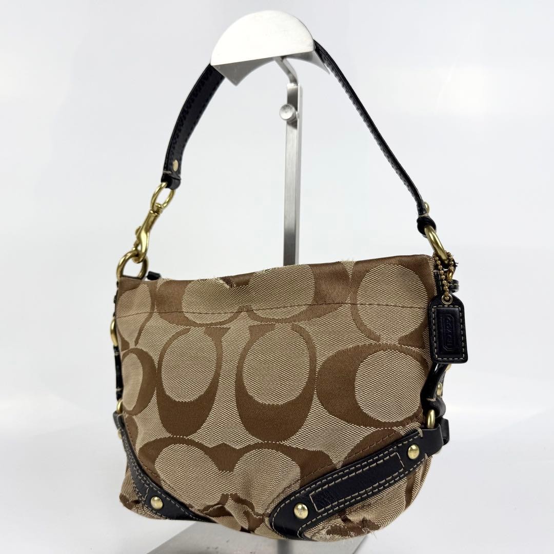 COACH One Shoulder Bag Accessory Pouch Canvas Brown  Authentic thumbnail 21