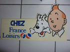 RARE PLV PLASTIQUE TINTIN POUR FRANCE LOISIR / 1987 / 34,5 X 60 CM
