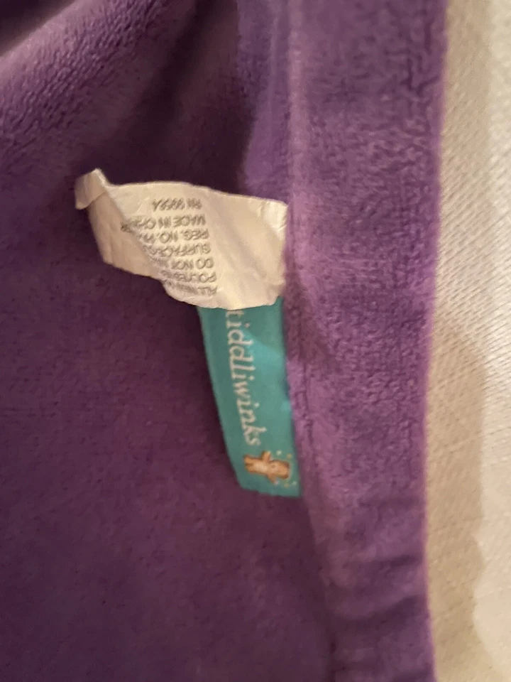 TIDDLIWINKS Manta de Seguridad Hipopótamo Púrpura Lovey 13" Bebé Terciopelo Hipopótamo Difícil de Encontrar Foto 3 de 3